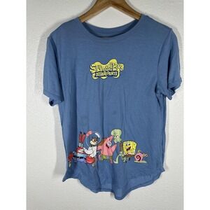 SpongeBob SquarePants Shirt Youth XL 15-17 Blue Nickelodeon Graphic Cartoon Tee